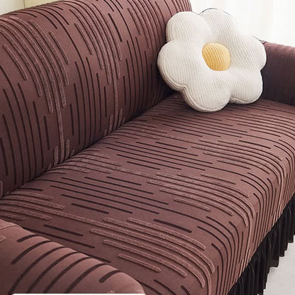 Housse de canapé en jacquard 3D épais avec ourlet volanté - image 3