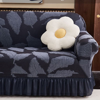 Motif jacquard à feuilles, housse entièrement élastique - image 7