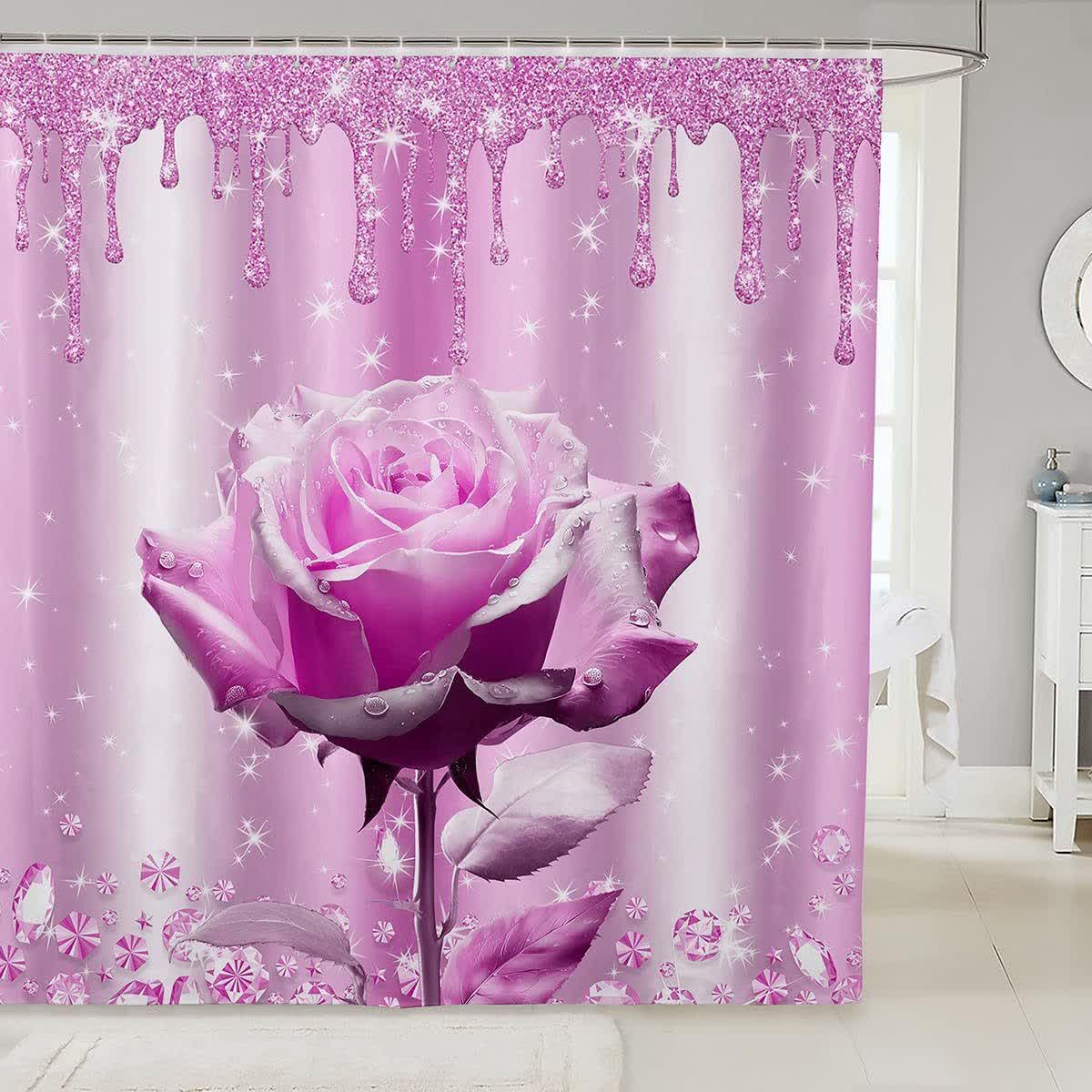 Rideau de douche à motif de roses romantiques - D - 300 cm x 180 cm - image 6