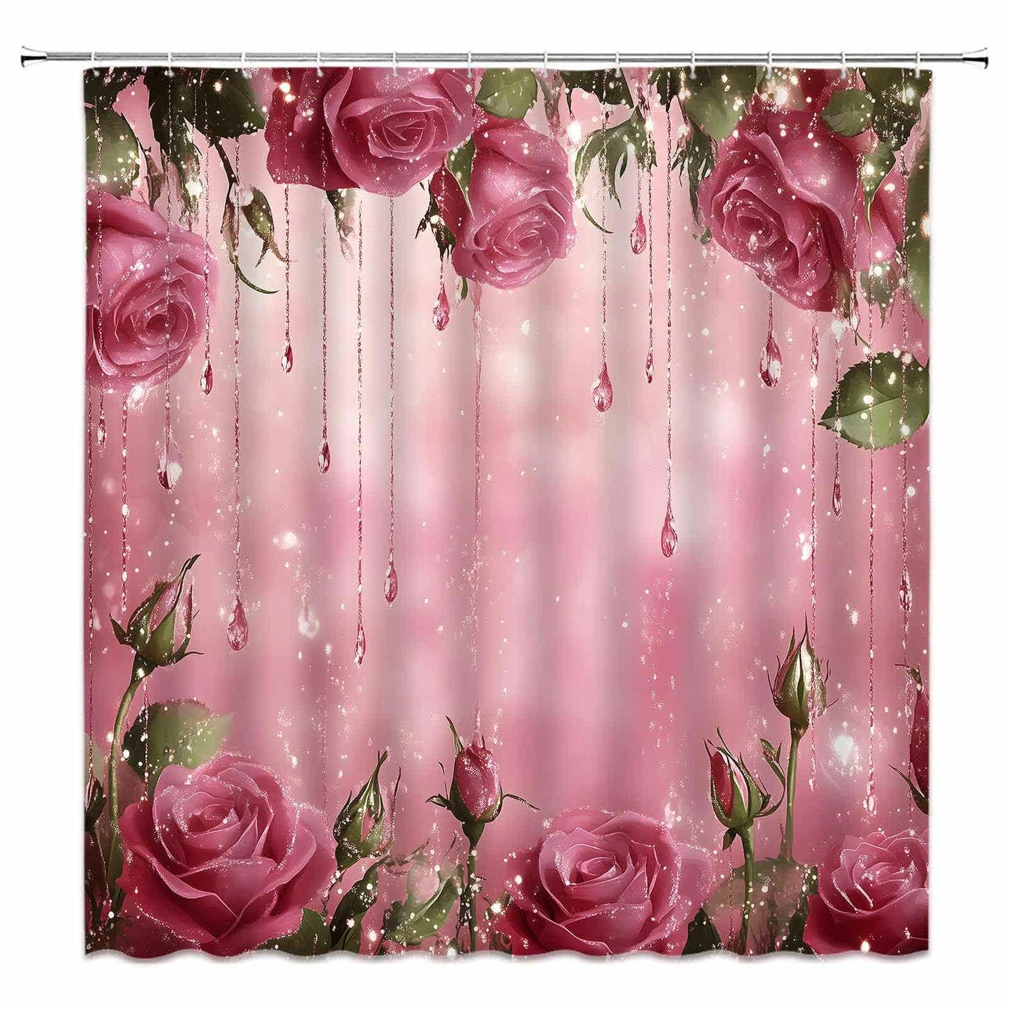 Rideau de douche à motif de roses romantiques - F - 300 cm x 180 cm - image 8