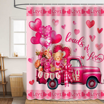 Rideau de douche à motif romantique pour la Saint-Valentin - E - 180 cm x 200 cm - image 4