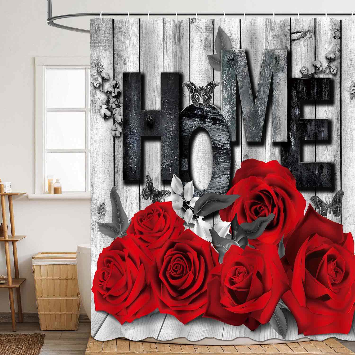 Rideau de douche à motif romantique pour la Saint-Valentin - UN - 180 cm x 200 cm - image 0