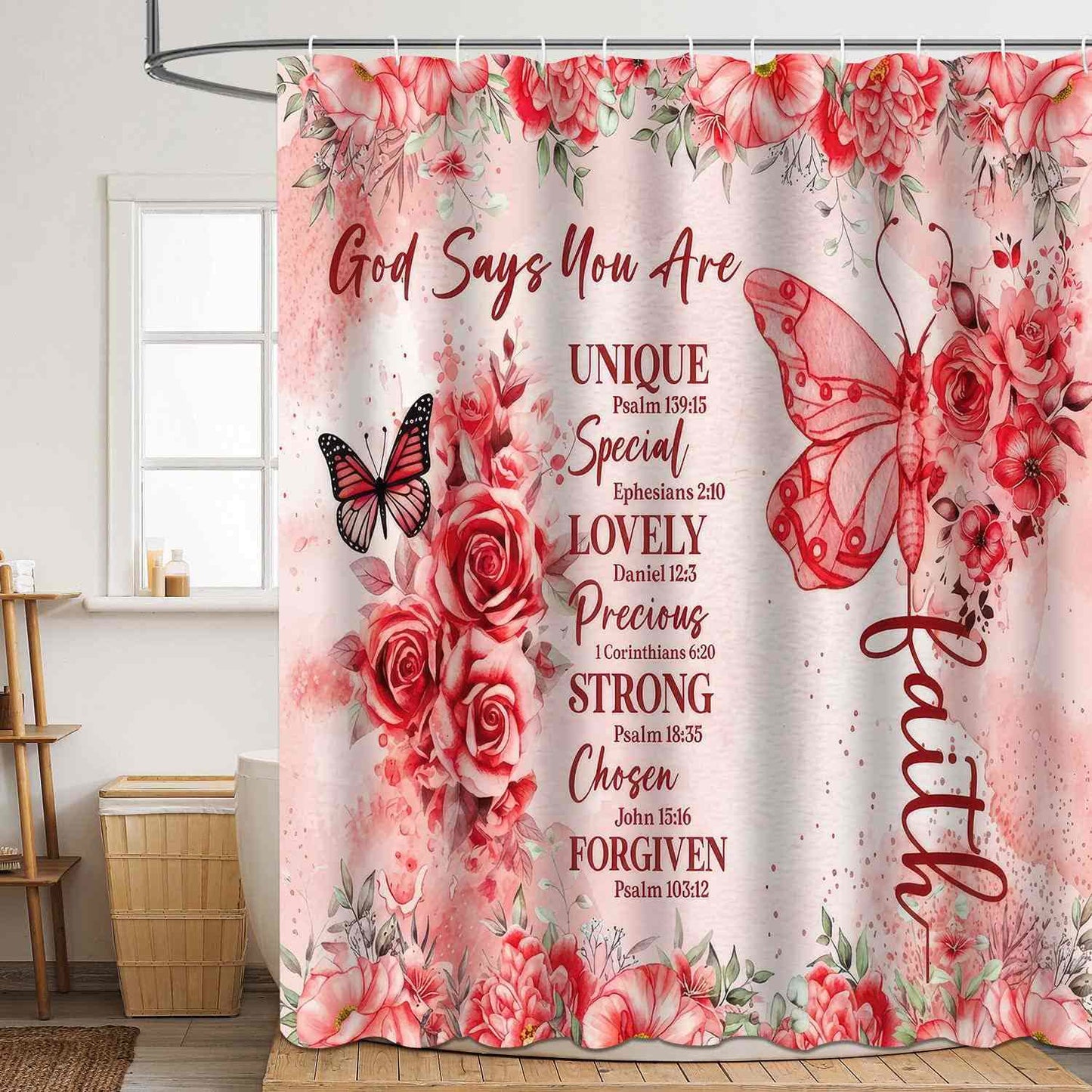 Rideau de douche à motif romantique pour la Saint-Valentin - F - 180 cm x 200 cm - image 5