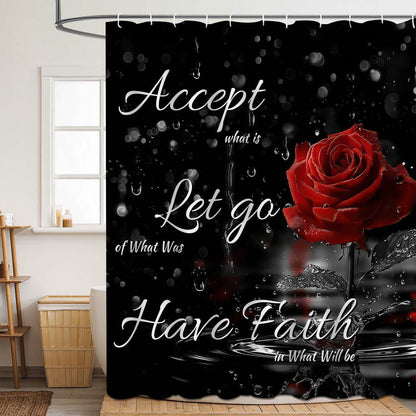 Rideau de douche à motif romantique pour la Saint-Valentin - H - 180 cm x 200 cm - image 7