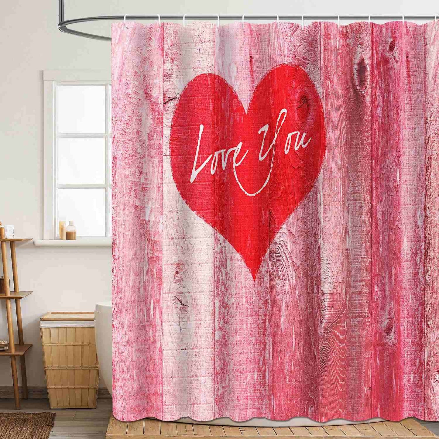 Rideau de douche à motif romantique pour la Saint-Valentin - B - 180 cm x 200 cm - image 1