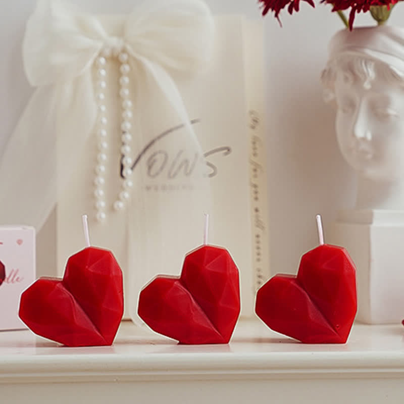 Bougie parfumée romantique en forme de cœur, fabriquée à la main - image 2