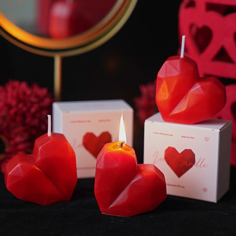 Bougie parfumée romantique en forme de cœur, fabriquée à la main - image 1