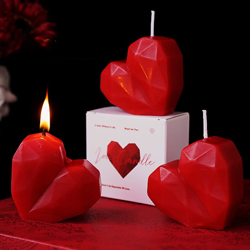 Bougie parfumée romantique en forme de cœur, fabriquée à la main - image 3