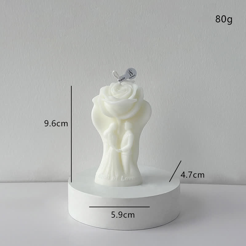 Bougie parfumée romantique aux roses pour les couples - Blanc - 4 pièces - 9,6 cm x 4,7 cm x 5,9 cm - image 6