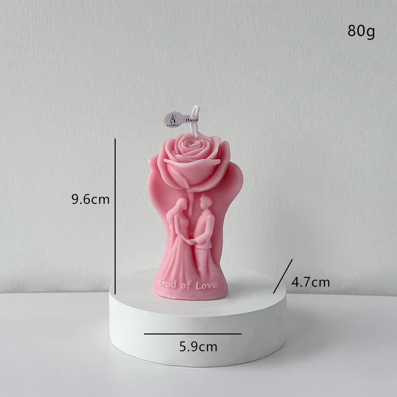 Bougie parfumée romantique aux roses pour les couples - Rose - 4 pièces - 9,6 cm x 4,7 cm x 5,9 cm - image 4