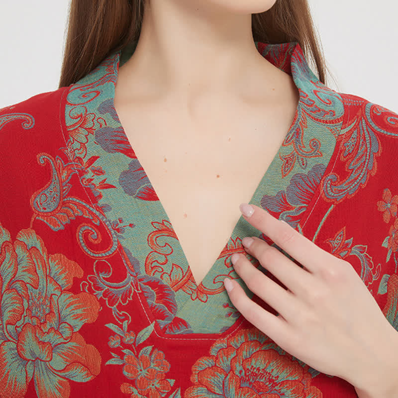 Chemise de nuit en gaze de coton double épaisseur à motif floral - image 3