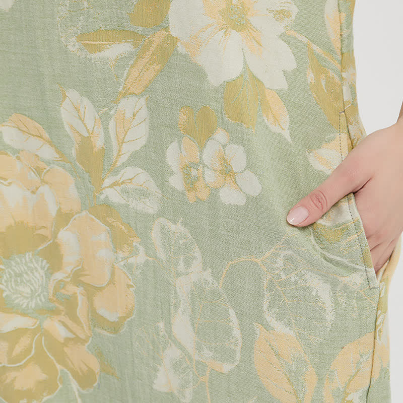 Chemise de nuit jacquard en gaze double épaisseur à motif floral - image 6