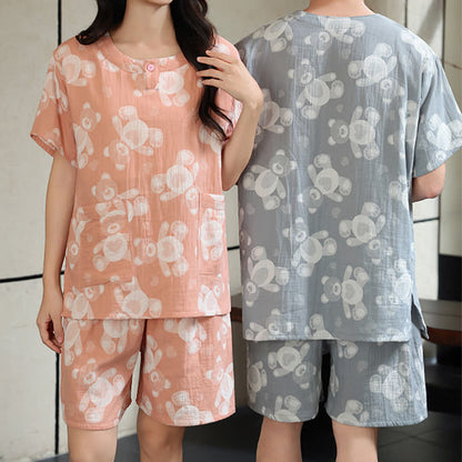Ensemble sauna et vêtements d'intérieur pour couples en gaze d'ours - image 1