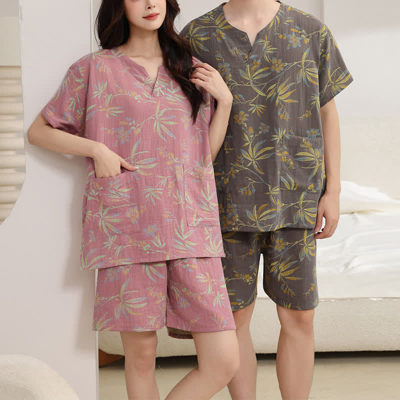 Ensemble kimono pyjama respirant en gaze de coton - image 1