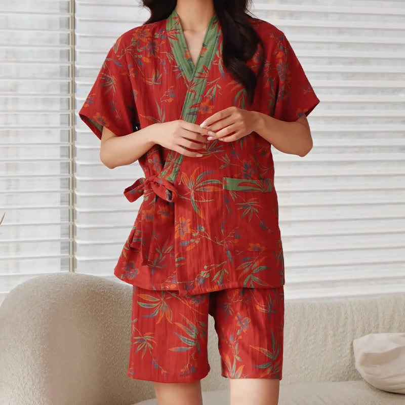 Pyjama kimono à séchage rapide en gaze de coton - image 2