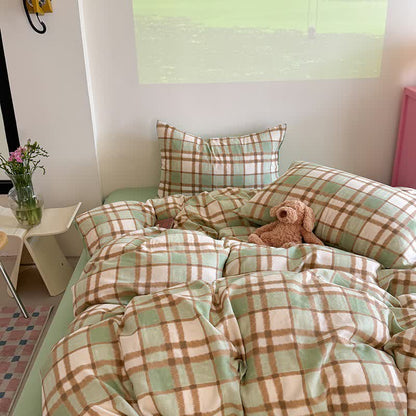 Ensemble de literie en gaze de coton au style frais - Vert - 220 cm x 240 cm - image 2