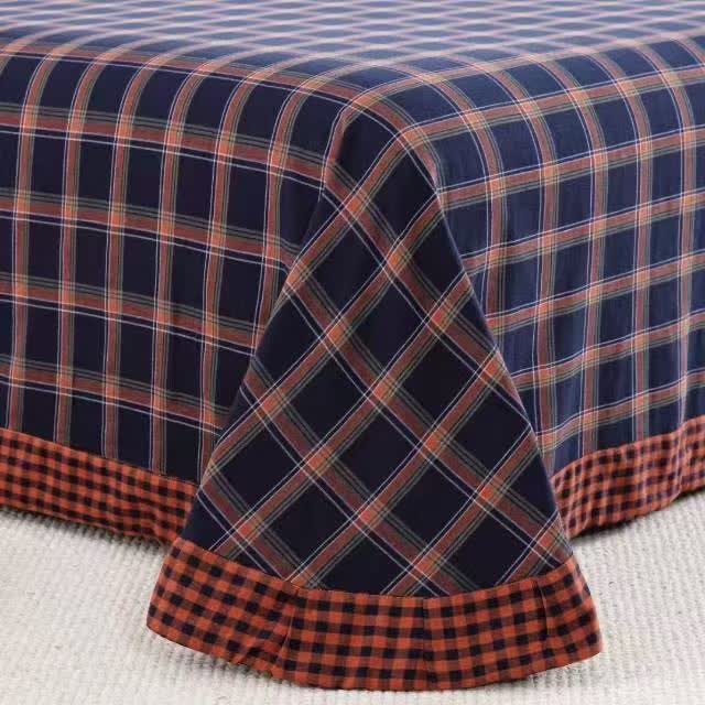 Ensemble de literie rétro en gaze de coton à carreaux avec boutons (4 pièces) - image 4