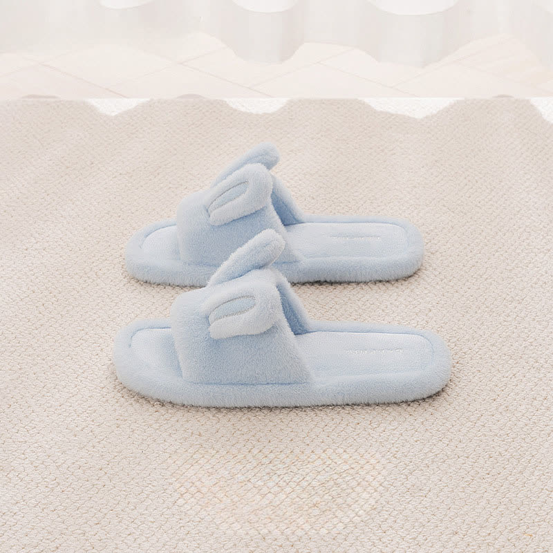 Pantoufles mignonnes en peluche lapin avec orteils ouverts - image 5