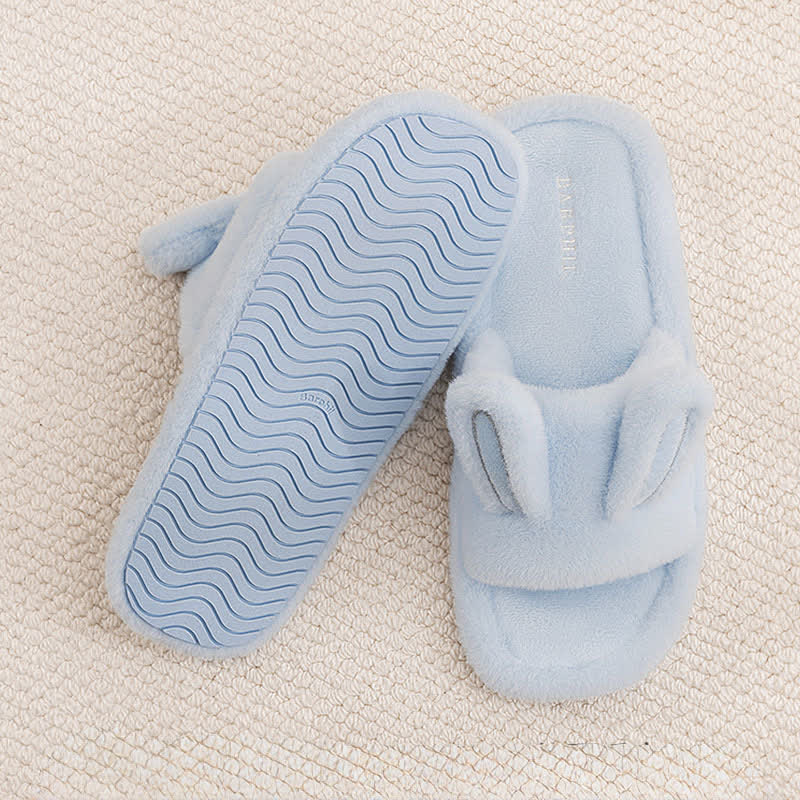 Pantoufles mignonnes en peluche lapin avec orteils ouverts - image 4