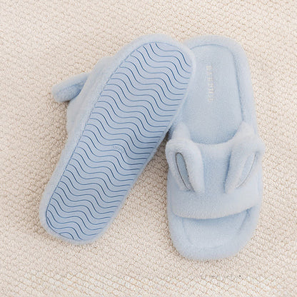 Pantoufles mignonnes en peluche lapin avec orteils ouverts - image 4
