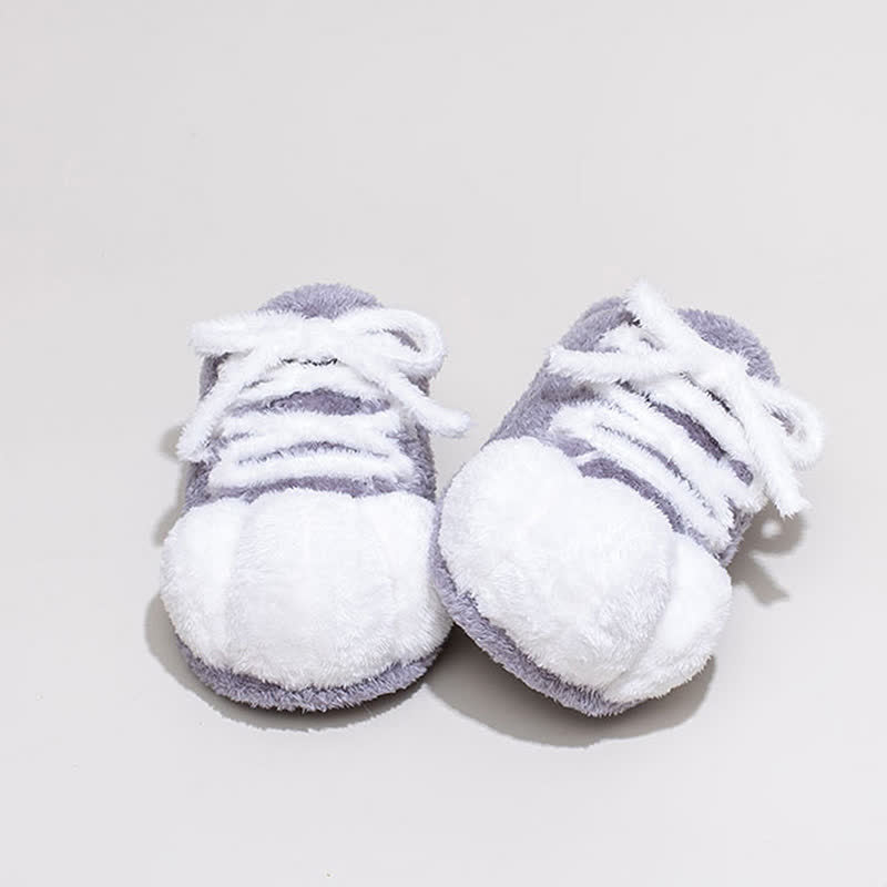Pantoufles en peluche à motif de pattes de chat, à lacets et bout fermé - image 13