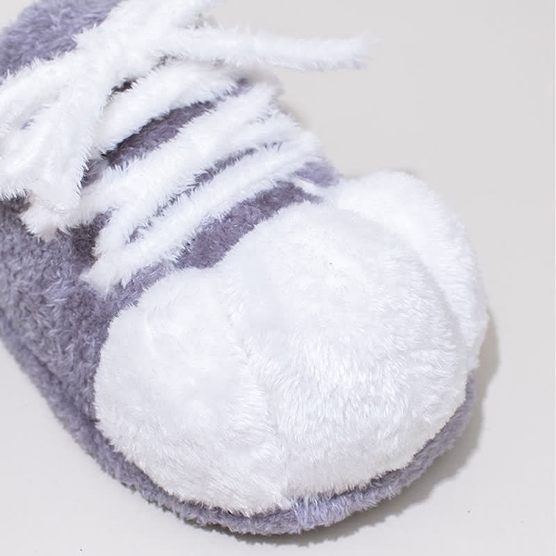 Pantoufles en peluche à motif de pattes de chat, à lacets et bout fermé - image 15