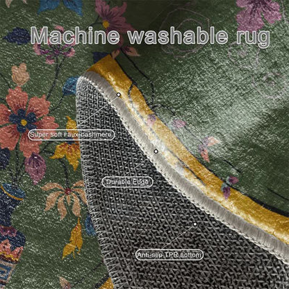Tapis ovale vintage à motif floral chinoiserie - image 5