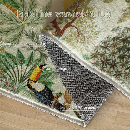 Tapis rectangulaire à motif animalier tropical - image 5
