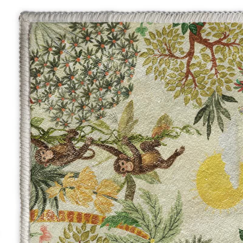 Tapis rectangulaire à motif animalier tropical - image 4