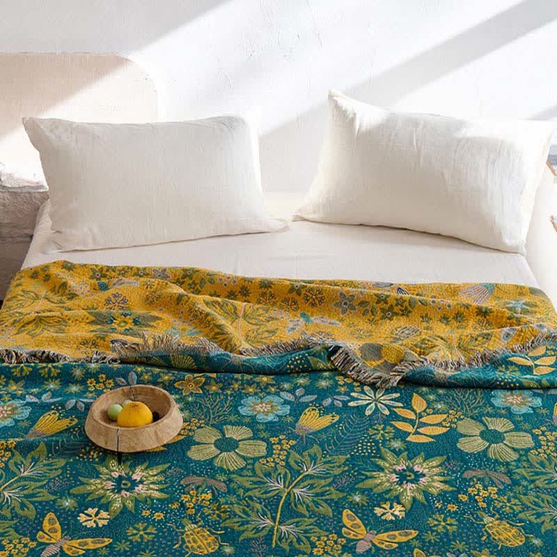 Couette réversible en gaze de coton à motifs floraux et papillons - image 3
