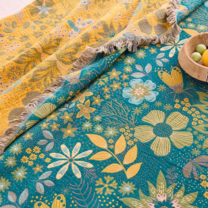 Couette réversible en gaze de coton à motifs floraux et papillons - image 8