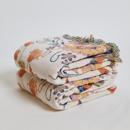 Couverture en gaze de coton à motif de colibri et de fleurs - image 6