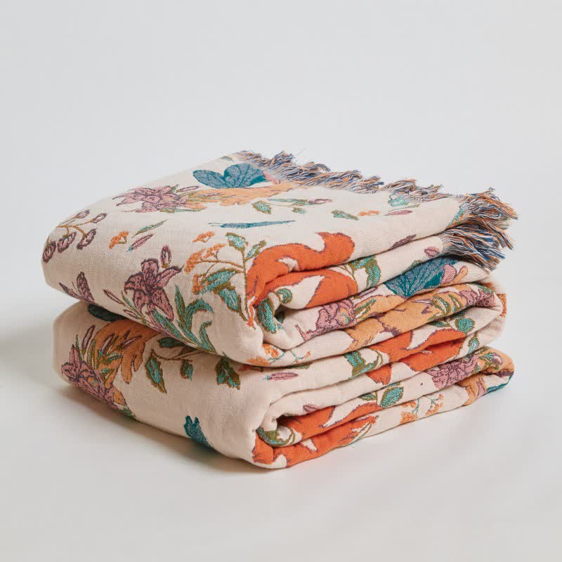 Couverture en gaze de coton à motifs d'écureuils, de papillons et de fleurs - image 5
