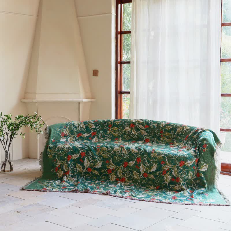 Couverture matelassée en gaze de coton à motif floral rouge. - image 7