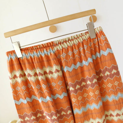 Ensemble de vêtements d'intérieur vintage en coton à vagues pour couples - image 10