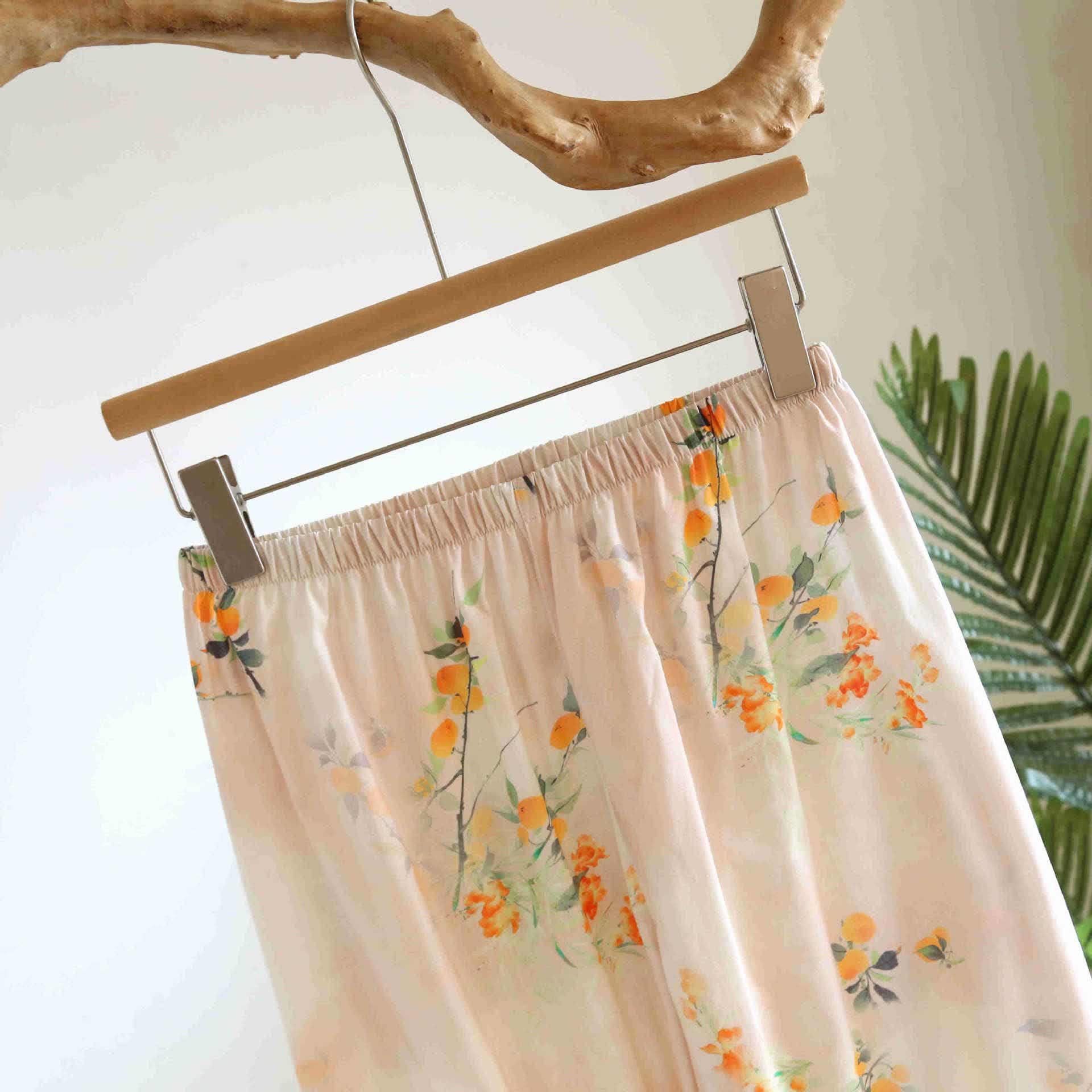 Ensemble de vêtements d'intérieur d'inspiration orientale en coton jaune à motif de baies - image 8