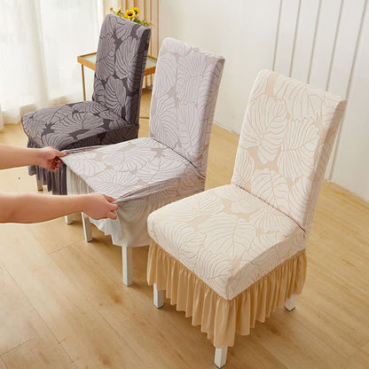 Housse de chaise Parsons à motif jacquard de feuilles - image 1