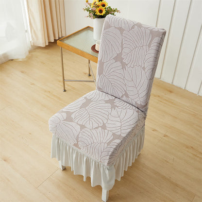 Housse de chaise Parsons à motif jacquard de feuilles - Argent - 6 pièces - Taille unique - image 14