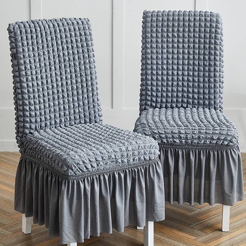Housse de chaise extensible en seersucker avec ourlet volanté - image 19