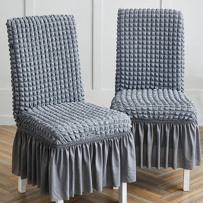 Housse de chaise extensible en seersucker avec ourlet volanté - image 19
