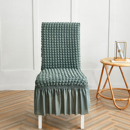 Housse de chaise extensible en seersucker avec ourlet volanté - Vert sauge - 6 pièces - Taille unique - image 14