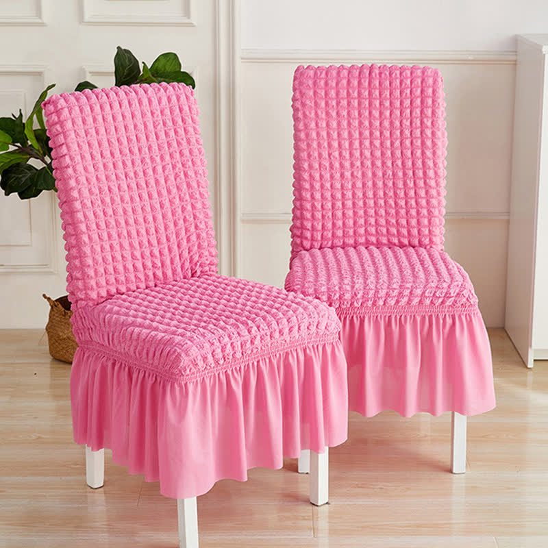 Housse de chaise extensible en seersucker avec ourlet volanté - image 11