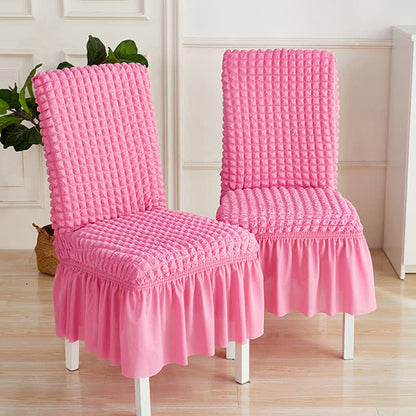 Housse de chaise extensible en seersucker avec ourlet volanté - image 11