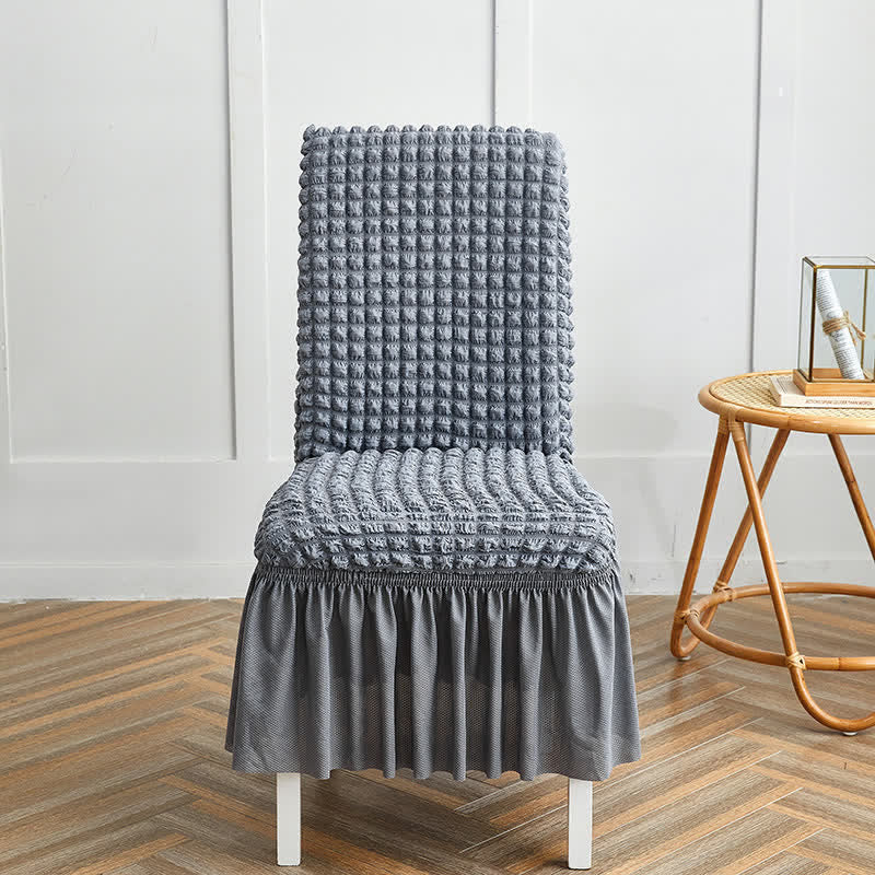 Housse de chaise extensible en seersucker avec ourlet volanté - image 18