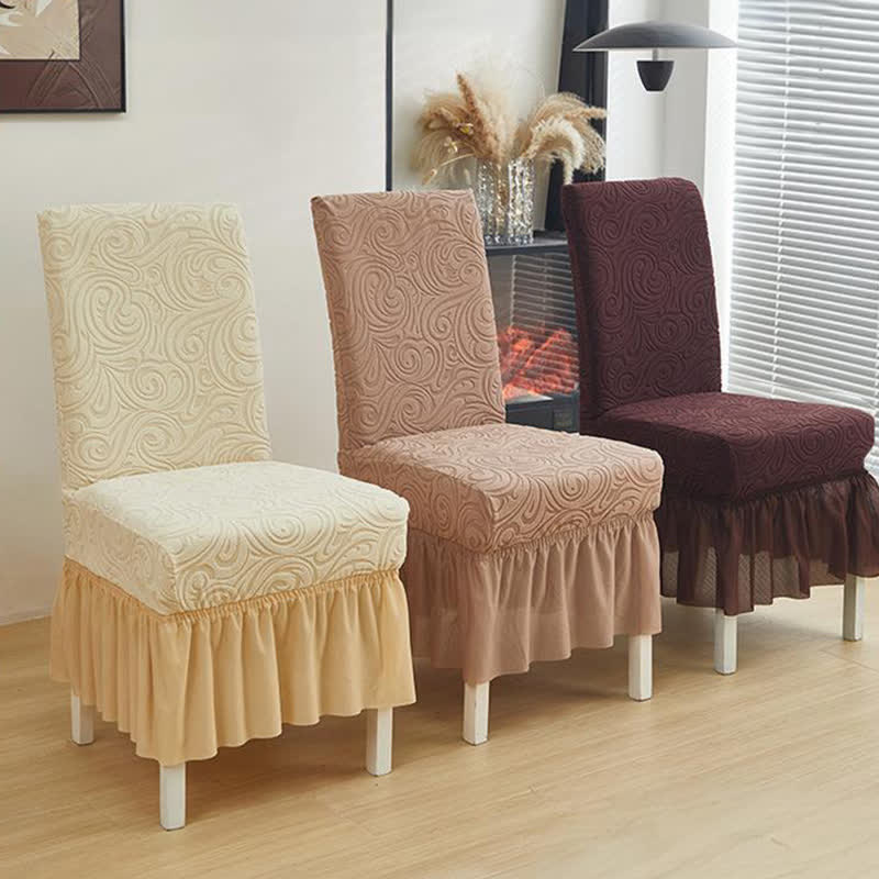 Housse de chaise de salle à manger extensible universelle en jacquard - image 0