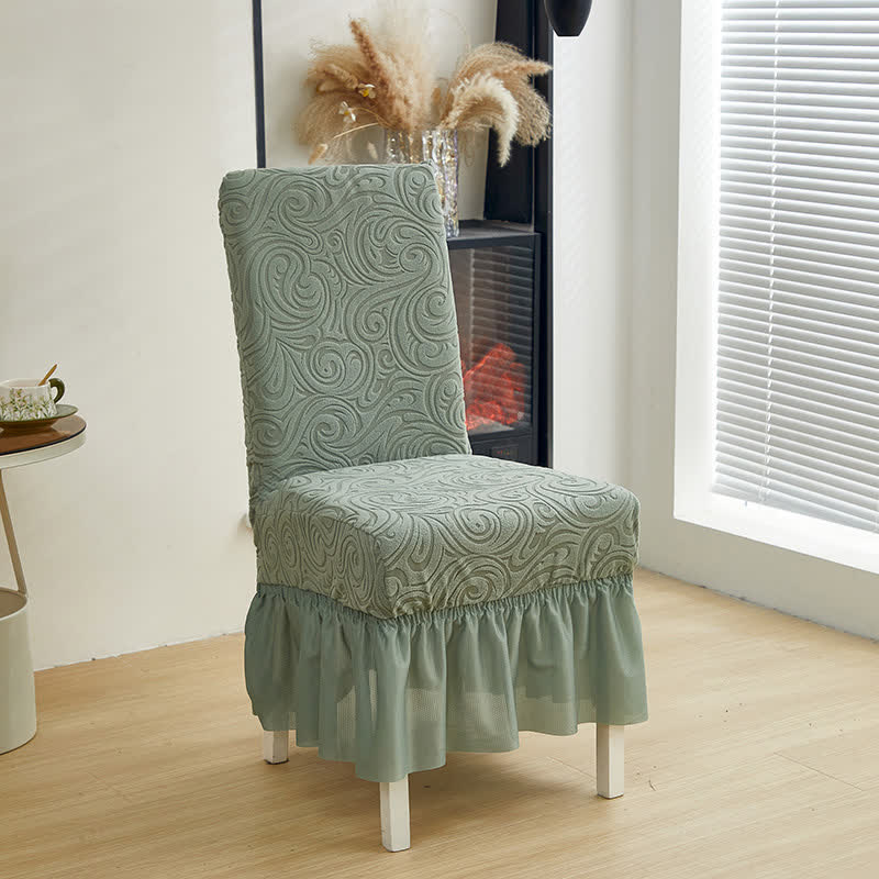 Housse de chaise de salle à manger extensible universelle en jacquard - Vert sauge - 6 pièces - Taille unique - image 14