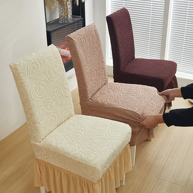 Housse de chaise de salle à manger extensible universelle en jacquard - image 1
