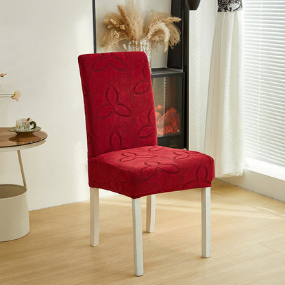 Housse de chaise en jacquard extensible uni - Vin - 6 pièces - standard - image 18