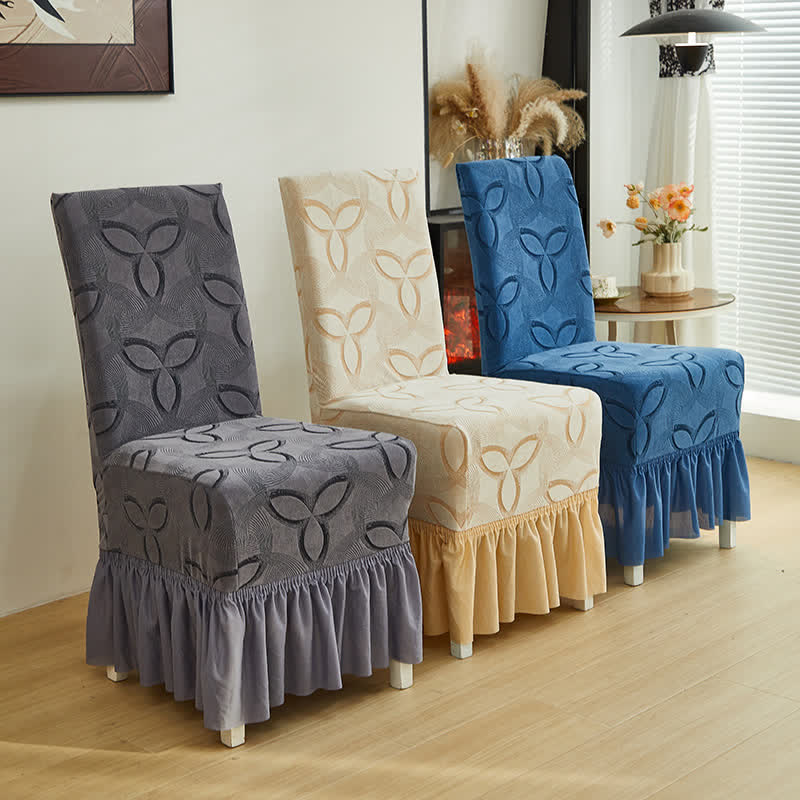 Housse de chaise en jacquard extensible uni - image 0
