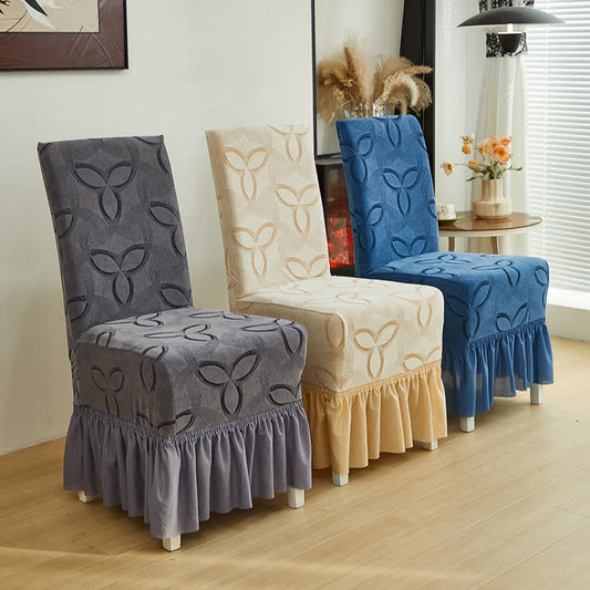 Housse de chaise en jacquard extensible uni - image 0